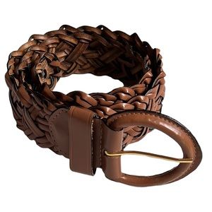 Collectif Brown Braided Bonded Leather Size XL Belt